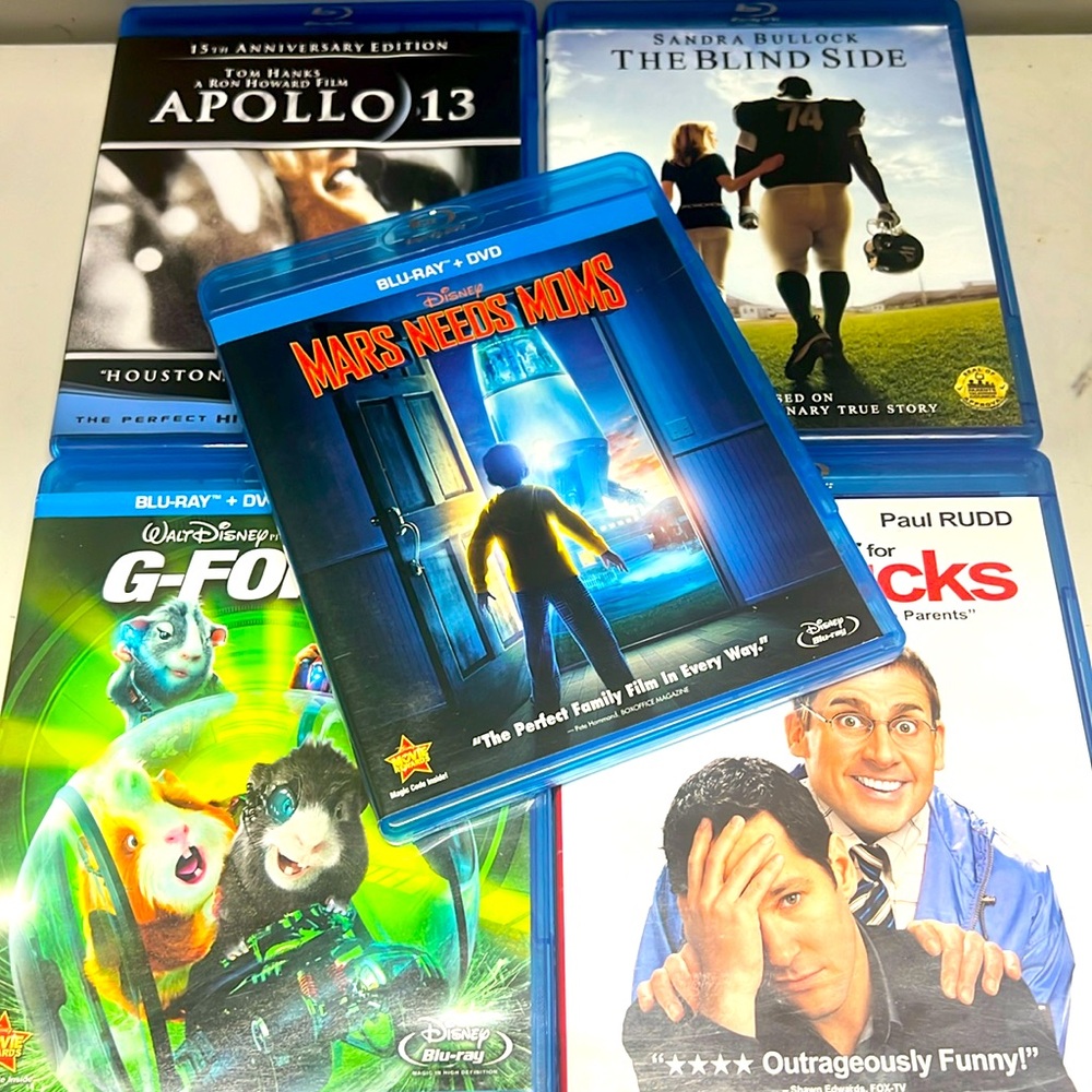 5 Movie Set Blu-Ray G-Force,Dinner for Schmucks, The Blind Side, Apollo 13, Mars - Picture 1 of 2